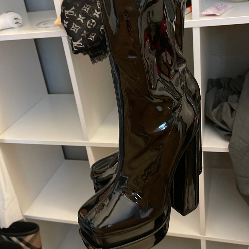 High high vinyl boots size 7